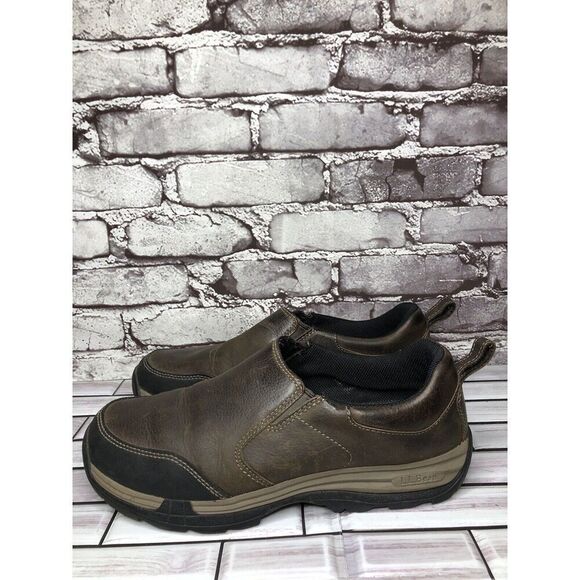 L.L Bean Traverse 507184 Brown Leather Slip On Trail Shoes Men’s Sz 9.5M US/43EU - Picture 1 of 14